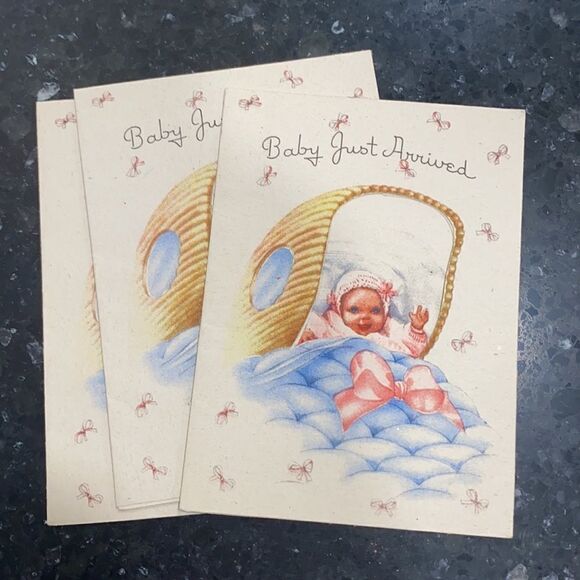 Vintage VTG Baby Shower Attival Cards Note Cards - Picture 6 of 10